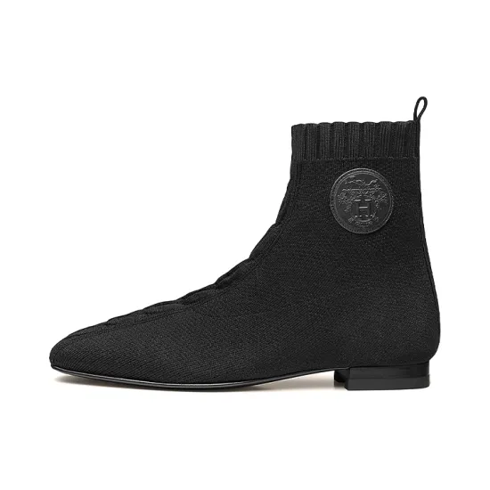 HERMES Duo Ankle Boots Women's Black