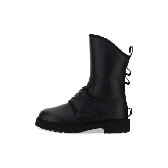 FENDI Women's Leather Biker Boot 'Black'