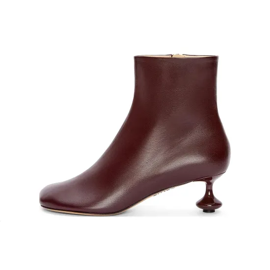 LOEWE Ankle Boots Women's Burgundy Red