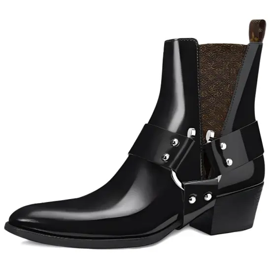 LOUIS VUITTON Rhapsody Ankle Boots 4cm Women's Black