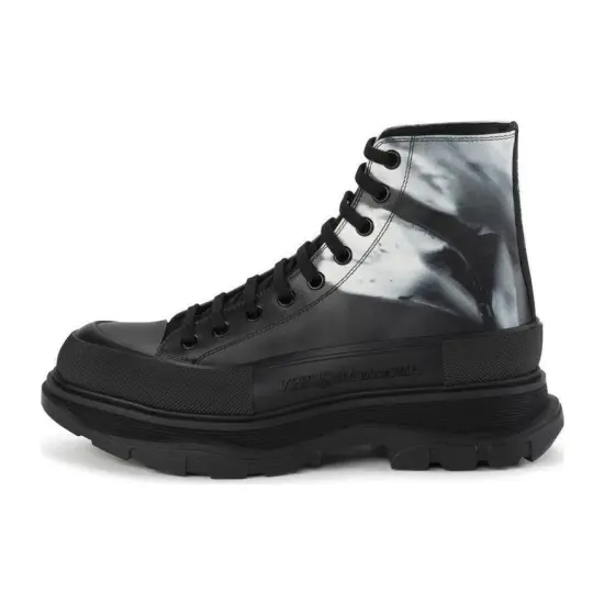 Alexander McQueen Lace Up Tread Slick Boots