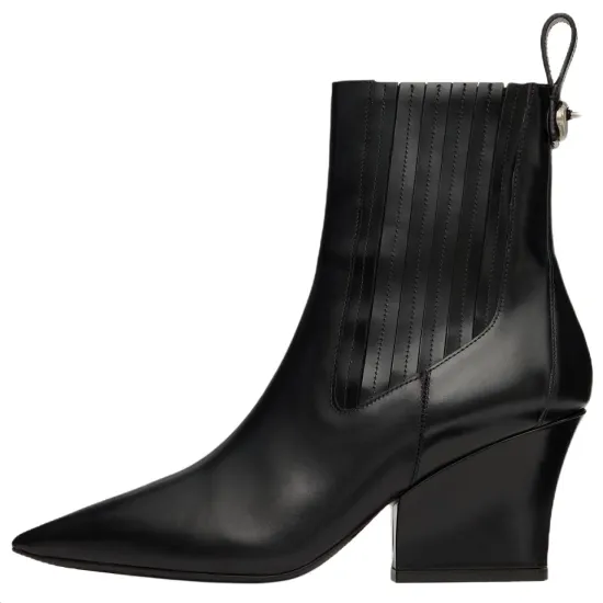 Valentino Logo Plaque Pointed Toe Ankle Boots Women's