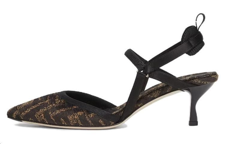 FENDI Fendi Colibrì Lite Emblem стандартный каблук-шпилька с принтом на высоком каблуке обувь женский черный