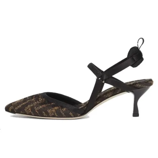 FENDI Monogram Jacquard Slingback Pumps