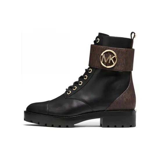 MICHAEL KORS Logo-print Combat Boots Women's