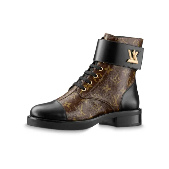 LOUIS VUITTON Wonderland Martin Boots Women's Brown Black