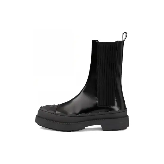 GUCCI Interlocking G-logo Leather Boots