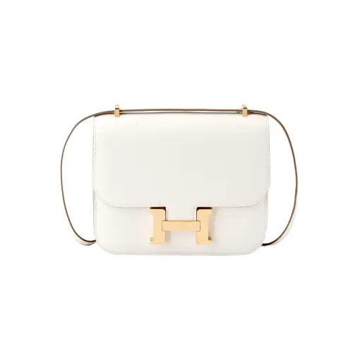 HERMES Constance Epsom Leather Crossbody Bag, Shoulder Bag 19 Women's M4 Gris Pale Cream Gray