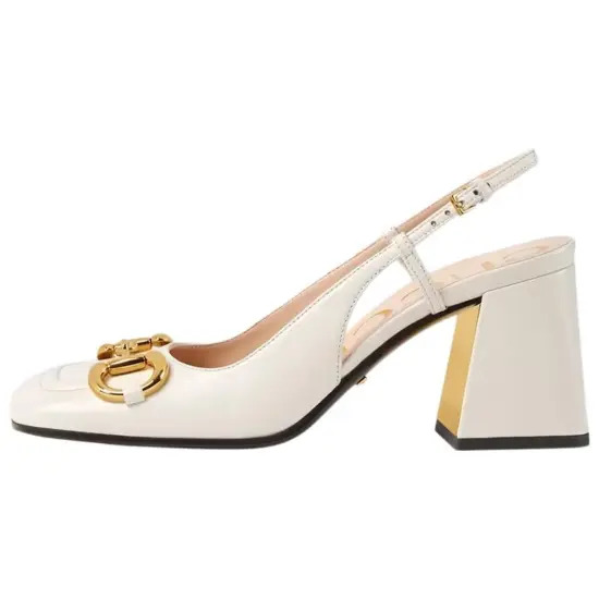 GUCCI Horsebit Mid-heel Slingback Pumps