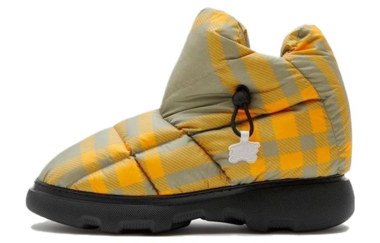 Burberry Burberry Microfiber Leather Comfortable Casual Short Snow Boots Men's Hunter Yellow