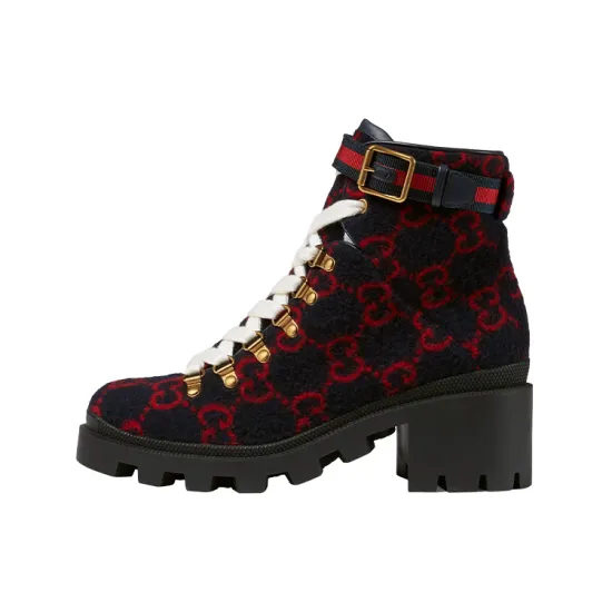 GUCCI Ankle Boots Women's Black/Red