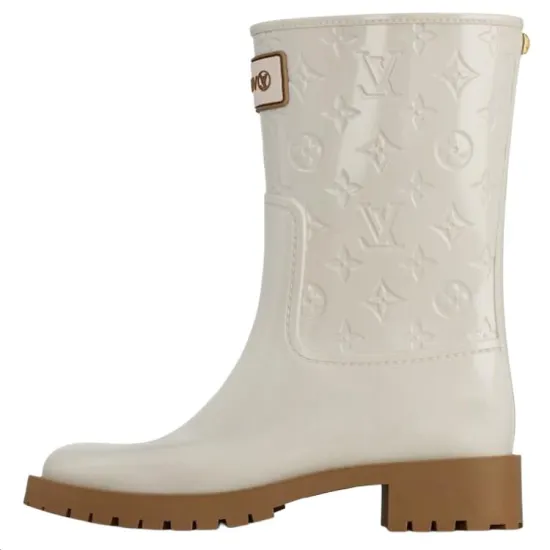 LOUIS VUITTON Drops Ankle Boots Women's Beige