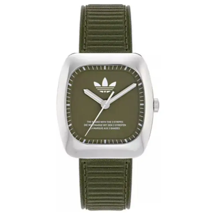 Adidas Originals Wrist Watches Quartz Movement Leather Strap 37*40mm Green Dial Unisex ['50', 149262]m Waterproof