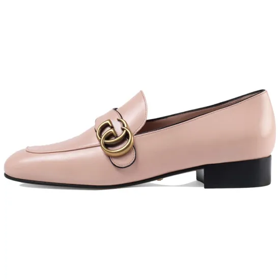 GUCCI Double G Leather Loafers