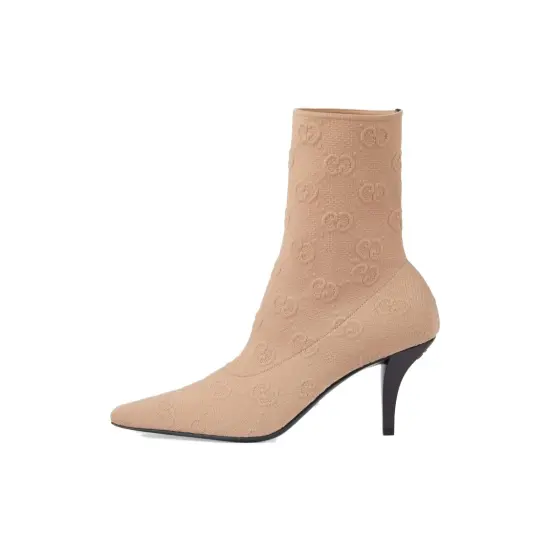 GUCCI Ankle Boots Women's Light Brown