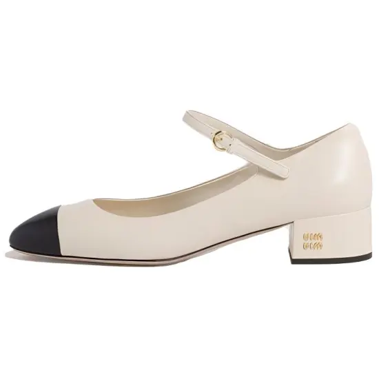 MIU MIU High Heels Women's Beige Black