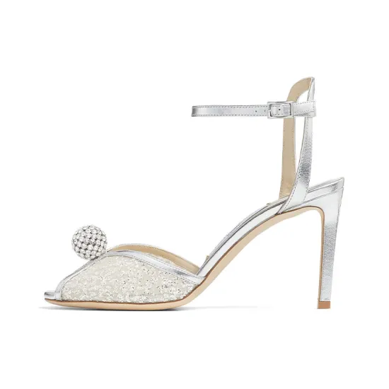 Jimmy Choo Sacora High Heels Women's Silver