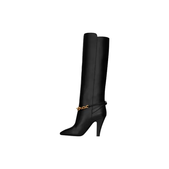 SAINT LAURENT Le Mailon Chain-Detailed Boots Women's