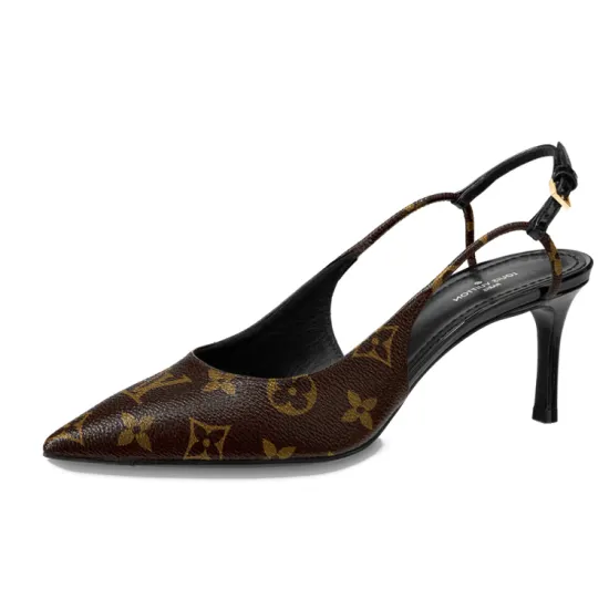 LOUIS VUITTON Chérie High Heels Women's Black Brown