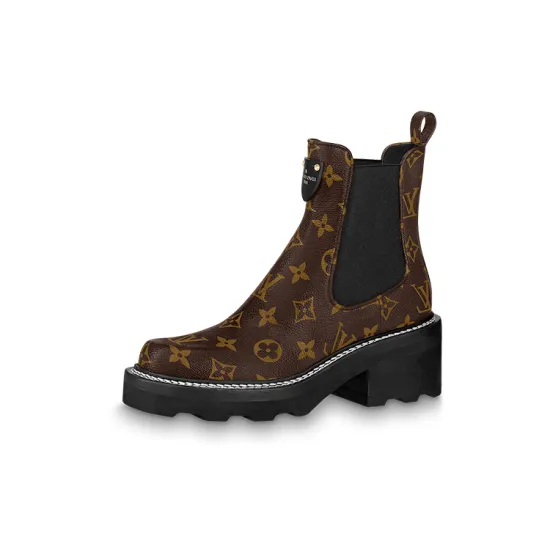 LOUIS VUITTON Lv Beaubourg Ankle Boots 'Brown' Women's