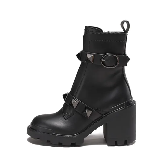 Valentino Roman Stud Ankle Boots Women's Black