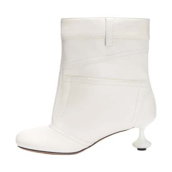 LOEWE Anthurium Ankle Boots 4.5cm Women's White
