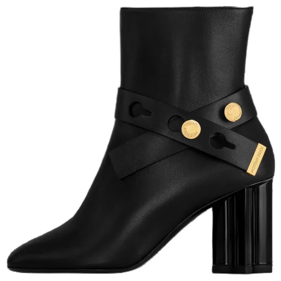 LOUIS VUITTON Silhouette Ankle Boots Women's Black