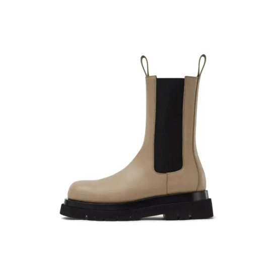 Bottega Veneta Lug Short Chelsea Boots Women's Sugar Color