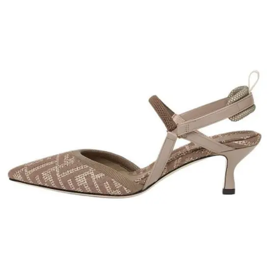 FENDI Logo Detailed Slingback Pumps
