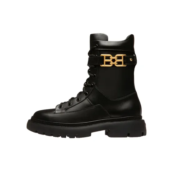 BALLY Logo plaque Combat Boots Women's
