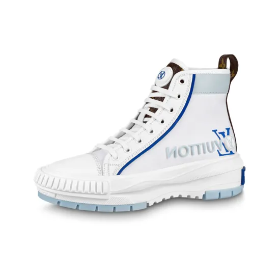 LOUIS VUITTON Squad Skateboard Shoes Women's White Blue
