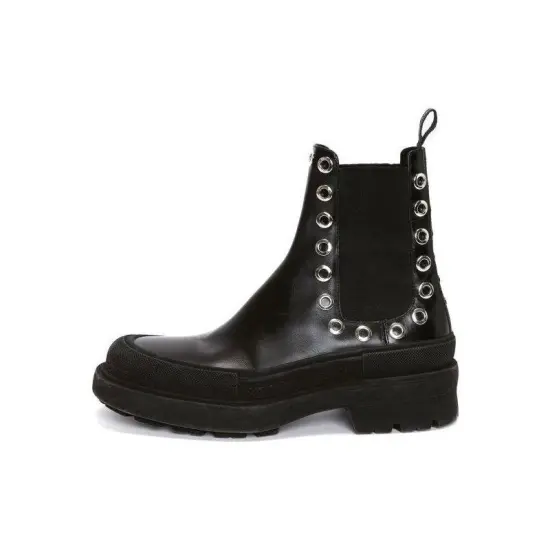 Alexander McQueen Stack Chelsea Eyelet Detailed Boots