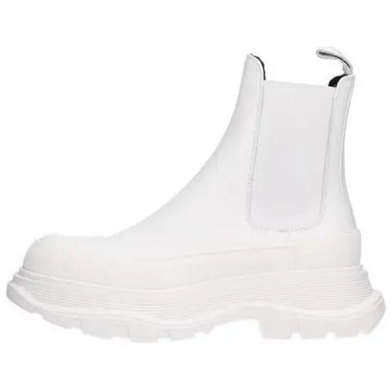 Alexander McQueen Tread Slick Ankle Boots White Women's