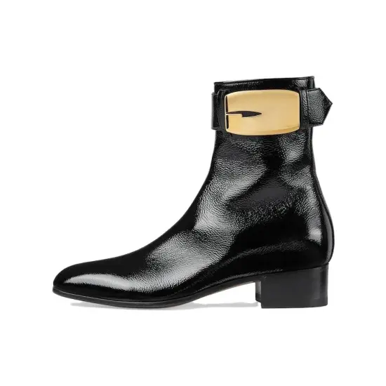 GUCCI Ankle Boots Women's Black Gold