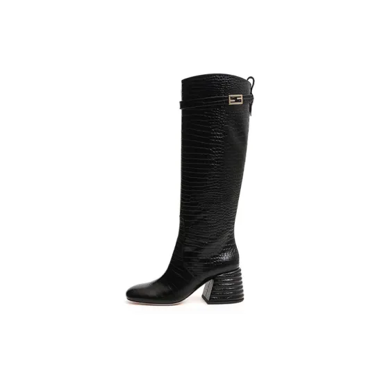 FENDI Baguette Knee-high Boots Women's Black