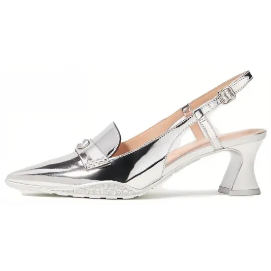 COACH Hybrid Block Heel High Heels 5.5cm Women's Silver