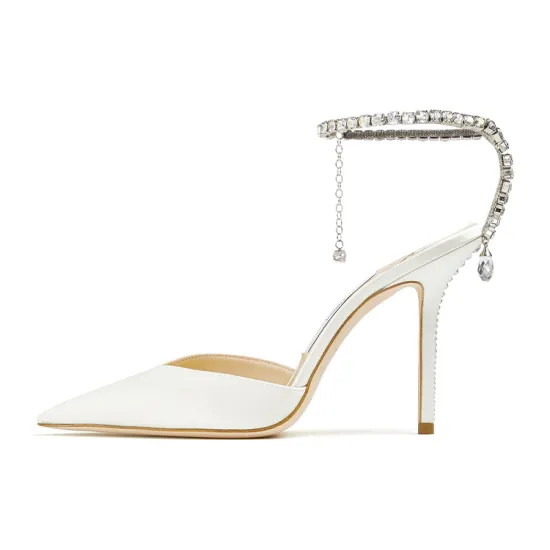 Jimmy Choo Saeda 100mm Crystal-anklet Pumps