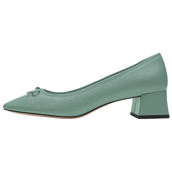 COACH Ava Chunky Heel High Heels 3.8cm Women's Sea Blue