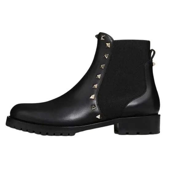 Valentino Rockstud Ankle Boots Black Women's