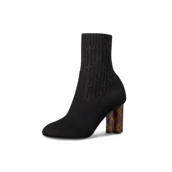 LOUIS VUITTON Silhouette Ankle Boots Women's Black