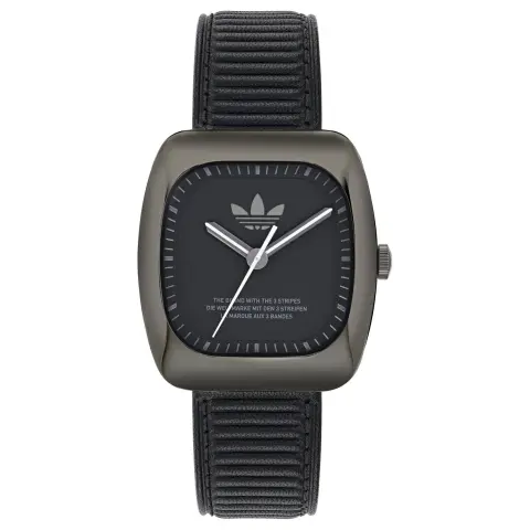 Adidas Originals Wrist Watches Quartz Movement Leather Strap 37mm Black Dial Unisex 50m Waterproof