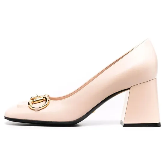 GUCCI Horsebit High Heels Women's Pink