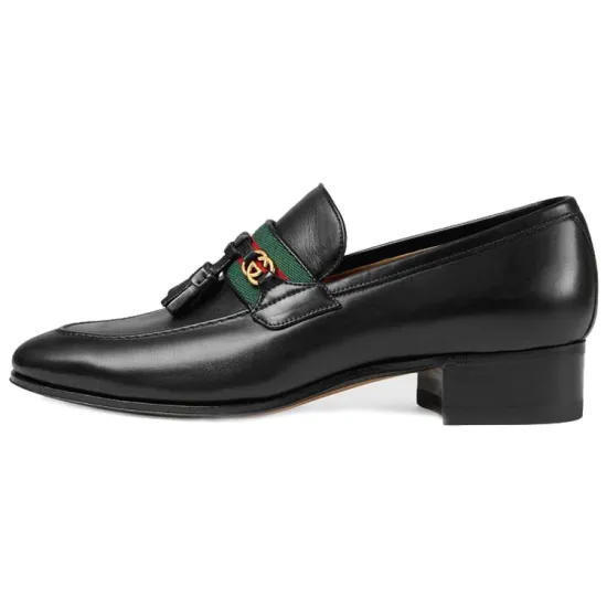 GUCCI Web Interlocking G Loafers