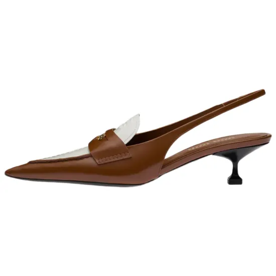 MIU MIU Penny High Heels Women's White Brown
