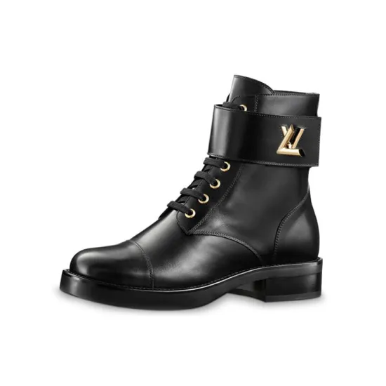 LOUIS VUITTON Lv Wonderland Small Cowhide Martin Boots Black Women's