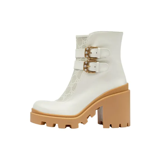 GUCCI GG Canvas Ankle Boots Women's