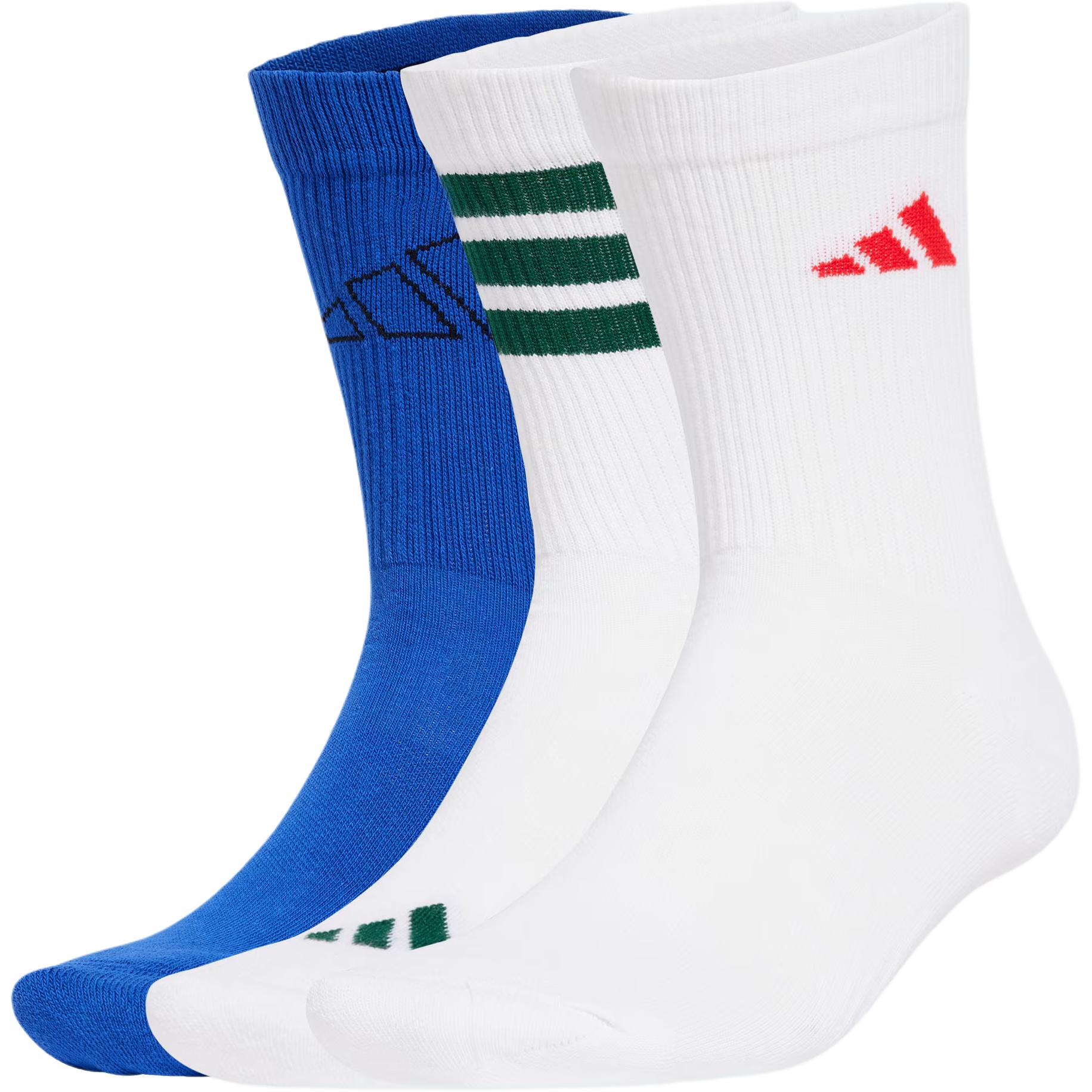 Adidas Crew Socks Unisex 3 Pack White/Royal Blue