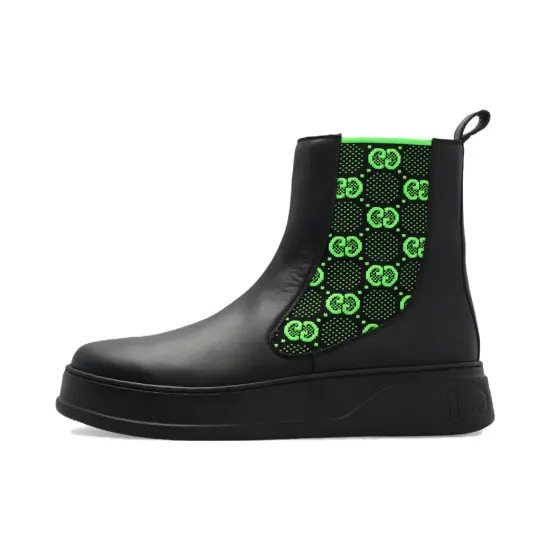 GUCCI Gg Elastic Chelsea Boot Black