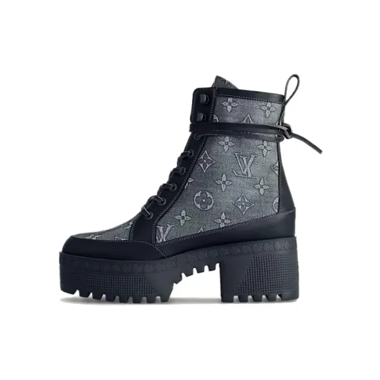 LOUIS VUITTON Laureate Ankle Boots Women's Black