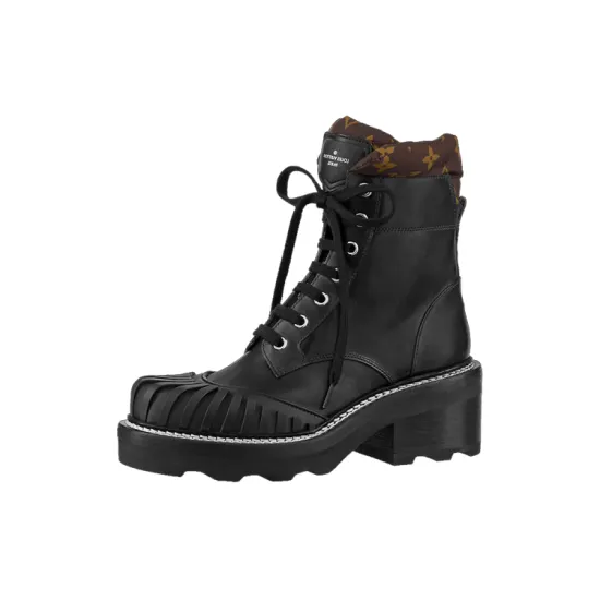 LOUIS VUITTON Beaubourg Ankle Boots Women's Black